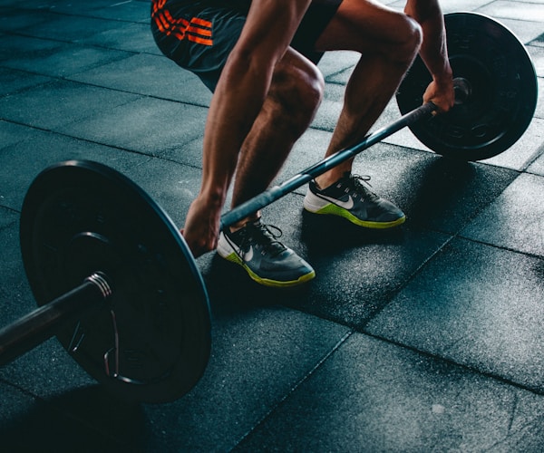 Man doing strength training exercise